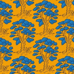 oak trees in bluebell on marigold | large