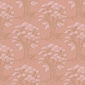 peaceful summer forest in warm neutral colors | large