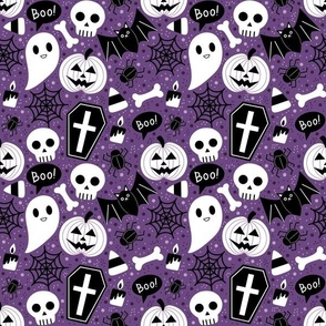 Monochromatic Halloween Elements on Purple