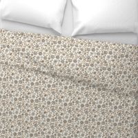 Sadie Floral Pattern - Brown Blue Ivory - Small Scale