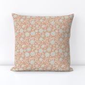 Sadie Floral Pattern - Coral Ivory Mint - Small Scale