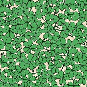 Goovy Irish clover garden - Green springtime st patrick's day shamrock design jade green on sand 