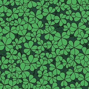 Goovy Irish clover garden - Green springtime st patrick's day shamrock design jade green on pine 