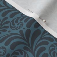 Damask Gothic Fern in teal lead large 8 wallpaper scale by Pippa Shaw