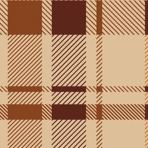 Preppy Plaid | Medium Scale | Warm Orange, copper brown, Maroon red