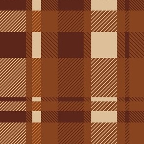 Preppy Plaid | Medium Scale | Burnt Umber, Medium Brown, Rust Orange