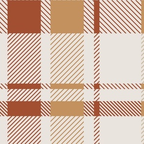 Preppy Plaid | Large Scale | Burnt Sienna & Goldenrod Yellow