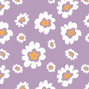 WHITE-DAISY ROCKY FLORAL LILAC-LARGE