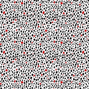 Black and Red Cheetah Spots on White Background Small Scale