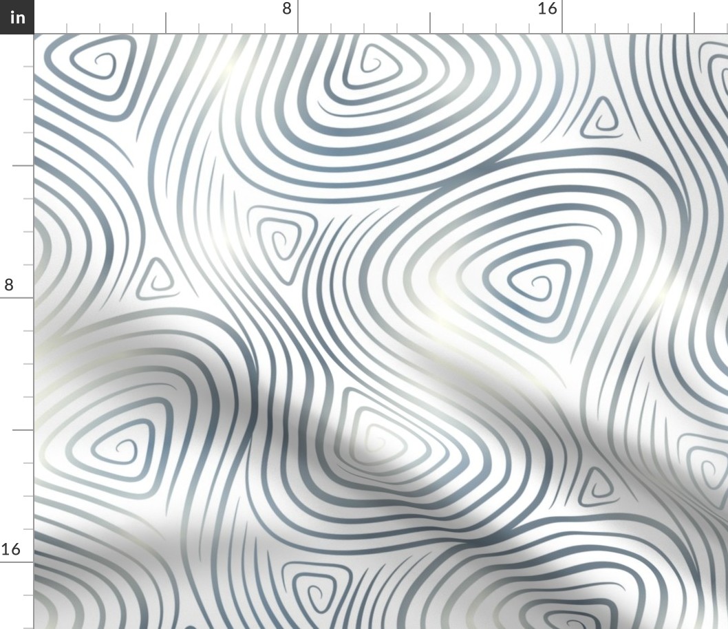 (L) Soft Energy Waves in Blue-Gray and Cream On White