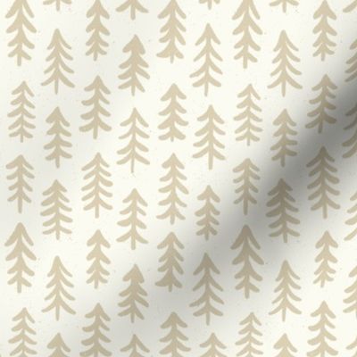 Tiny Scale // Pine Trees// Ivory Ecru// Neutral Christmas