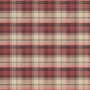 Detailed Plaid - Pink, Tan, Brown - Small