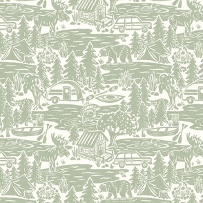 North Country Summer - 12" large - sage green and natural 