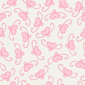 (M) Swirly Hearts | Pink on White | 12 inch
