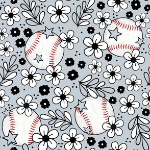 Large Scale Team Spirit Baseball Floral in Chicago White Sox Black and Silver
