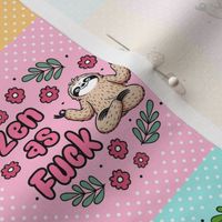 Zen as Fuck Sloths 4x4 Patchwork Cheater Quilt Squares Peel and Stick Wallpaper Swatch Stickers Patches Small Crafts