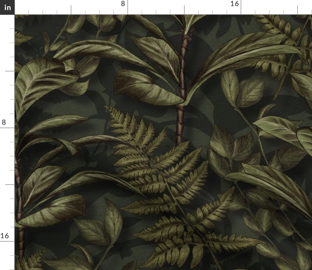 Greenery Aesthetic - Dark Ferns & Leaves