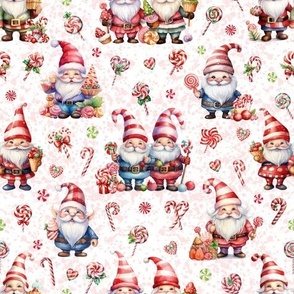 Christmas Candy Gnomes Speckled Red