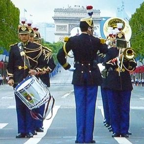 Bastille Day Parade Musicians, close-up, Paris 2012