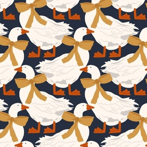Geese In Bows | Lg Navy