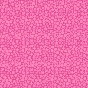 Monochrome pink doodle floral pattern / small scale 