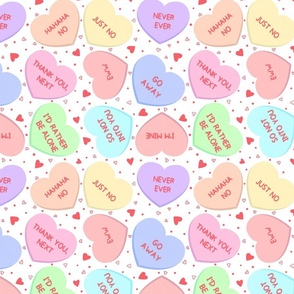 Valentine's Day Sassy Candy Hearts on White