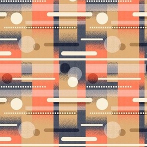 Gradient Abstract Lines and Dots / Neutral Orange and Brown Version / Small Scale