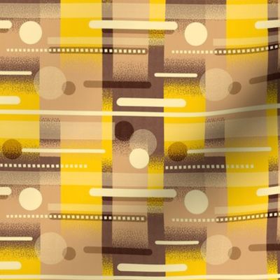 Gradient Abstract Lines and Dots / Serene Neutral Yellow and Brown Version / Small Scale