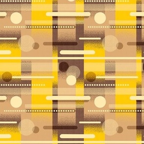 Gradient Abstract Lines and Dots / Serene Neutral Yellow and Brown Version / Small Scale