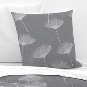 Serene light grey dandelion on textured backround by art for joy lesja saramakova gajdosikova design