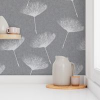 Serene light grey dandelion on textured backround by art for joy lesja saramakova gajdosikova design