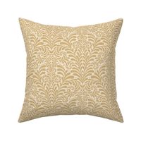 Damask Morris Fern large 8 wallpaper scale in golden sand by Pippa Shaw