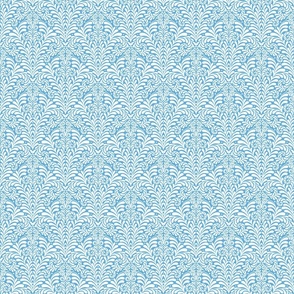 Damask Morris Fern medium scale in sky blue by Pippa Shaw