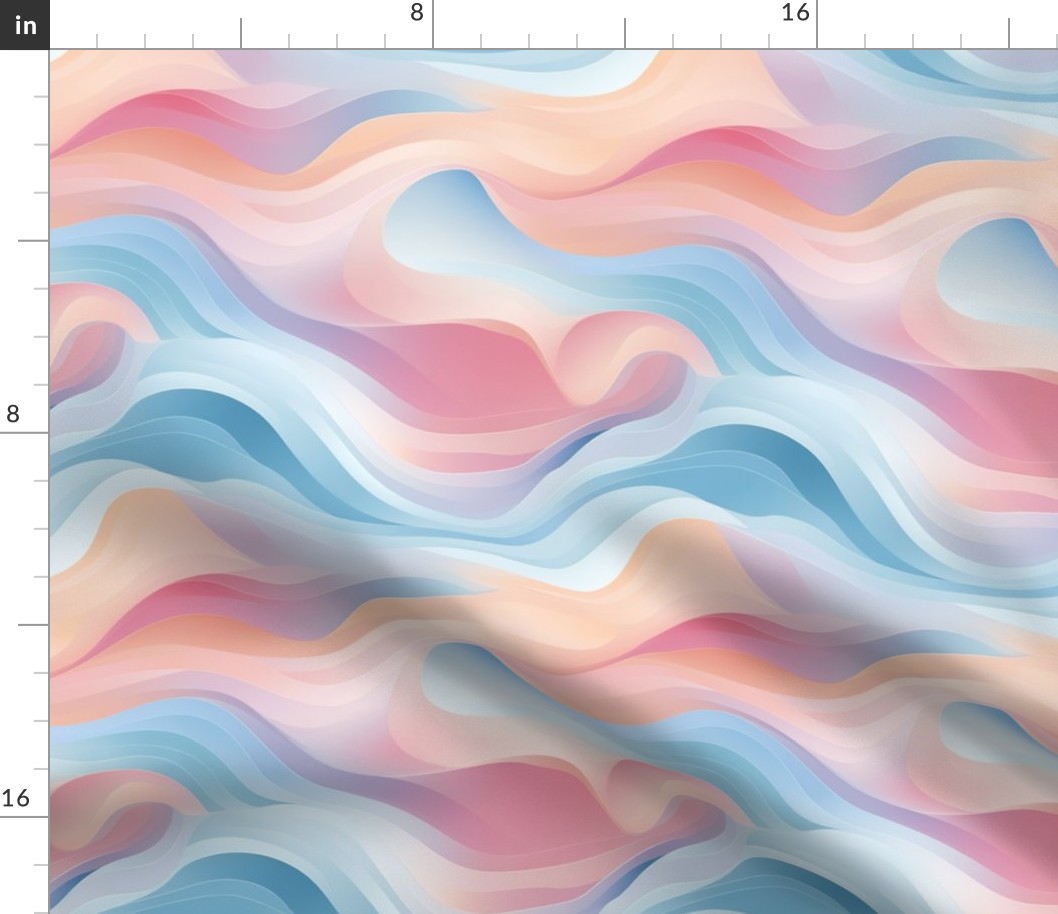 Pastel Serenity Waves - Abstract Calm