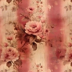 Pink Distressed Victorian Floral - small