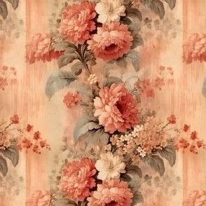 Pink Distressed Floral Wallpaper - small