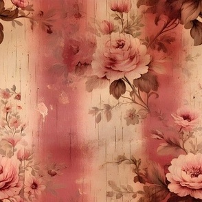 Pink Distressed Victorian Floral - medium