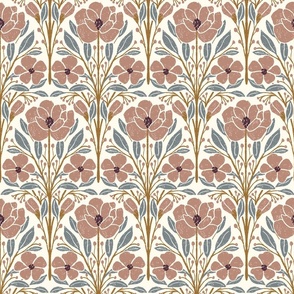 Symmetrical Botanical in block print style - Medium