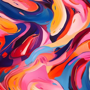 Jumbo Vibrant Vortex - Colorful Swirl Abstract