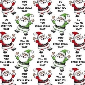 Small-Medium Scale So Tell Me What You Want What You Really Really Want Funny Santa White