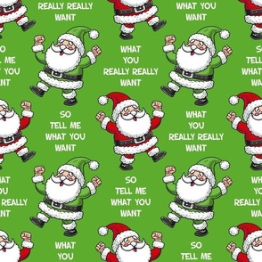 Large Scale So Tell Me What You Want What You Really Really Want Funny Santa Green