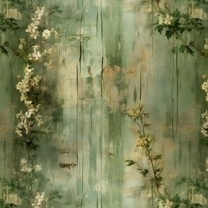 Green Distressed Floral - small