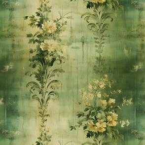 Green Distressed Floral - small