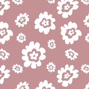 WHITE DAISY ROCKY-FLORAL BLUSH-LARGE