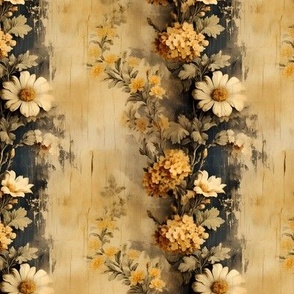 Black & Yellow Distressed Floral - small