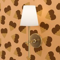 Heart Ice Cream Cones - Chocolate on Pink - LAD23