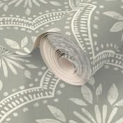 Large/Modern and simple,  neutral geometric wallpaper in warm grey/sage green