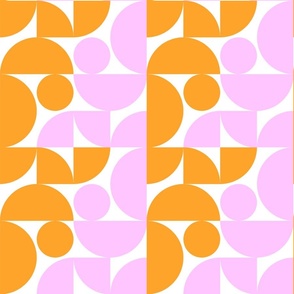 Perfect Trap Tulip Garden Mini Geometric Pattern Pink Orange Colorful Circle Half-Drop 60’s Film Palette Scandi Retro Modern Minimalist Abstract Flower Graphic Design