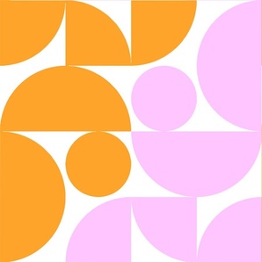 Perfect Trap Tulip Garden Geometric Pattern Pink Orange Colorful Circle Half-Drop 60’s Film Palette Scandi Retro Modern Minimalist Abstract Flower Graphic Design
