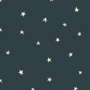 Cream Stars on Dark Background (Large Scale)